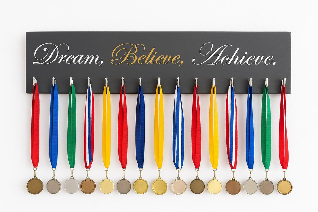 Dream Believe Achieve Medal Hanger | 22" Display Rack