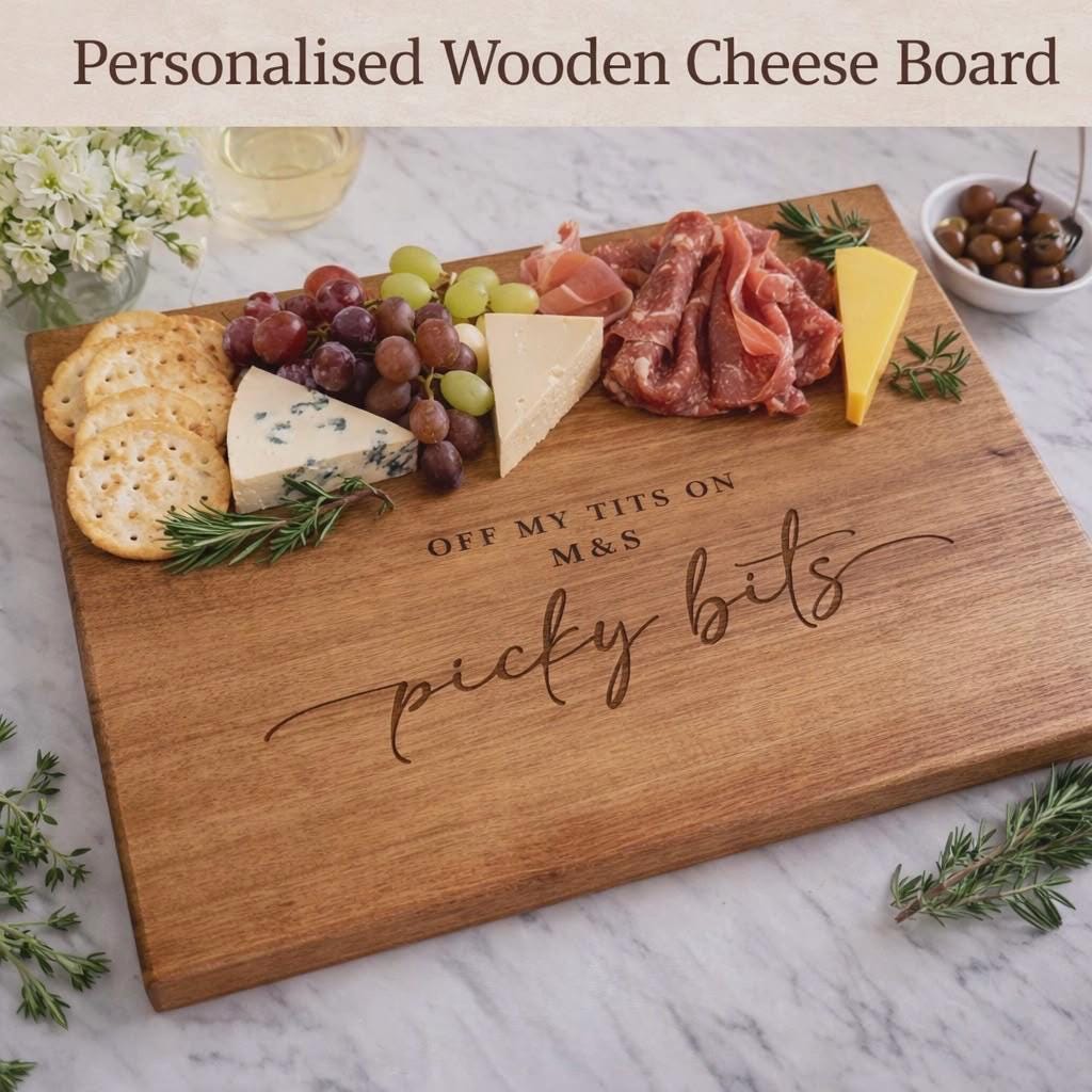 M&S Off My Tits On Picky Bits Charcuterie Board | Chopping Board | Serving | Engraved Wood