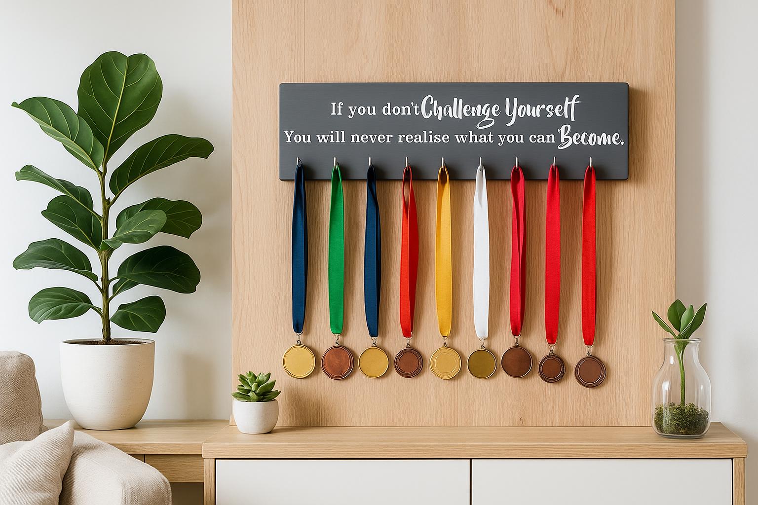 Inspirational Quote Medal Hanger - Marathon, Race Display