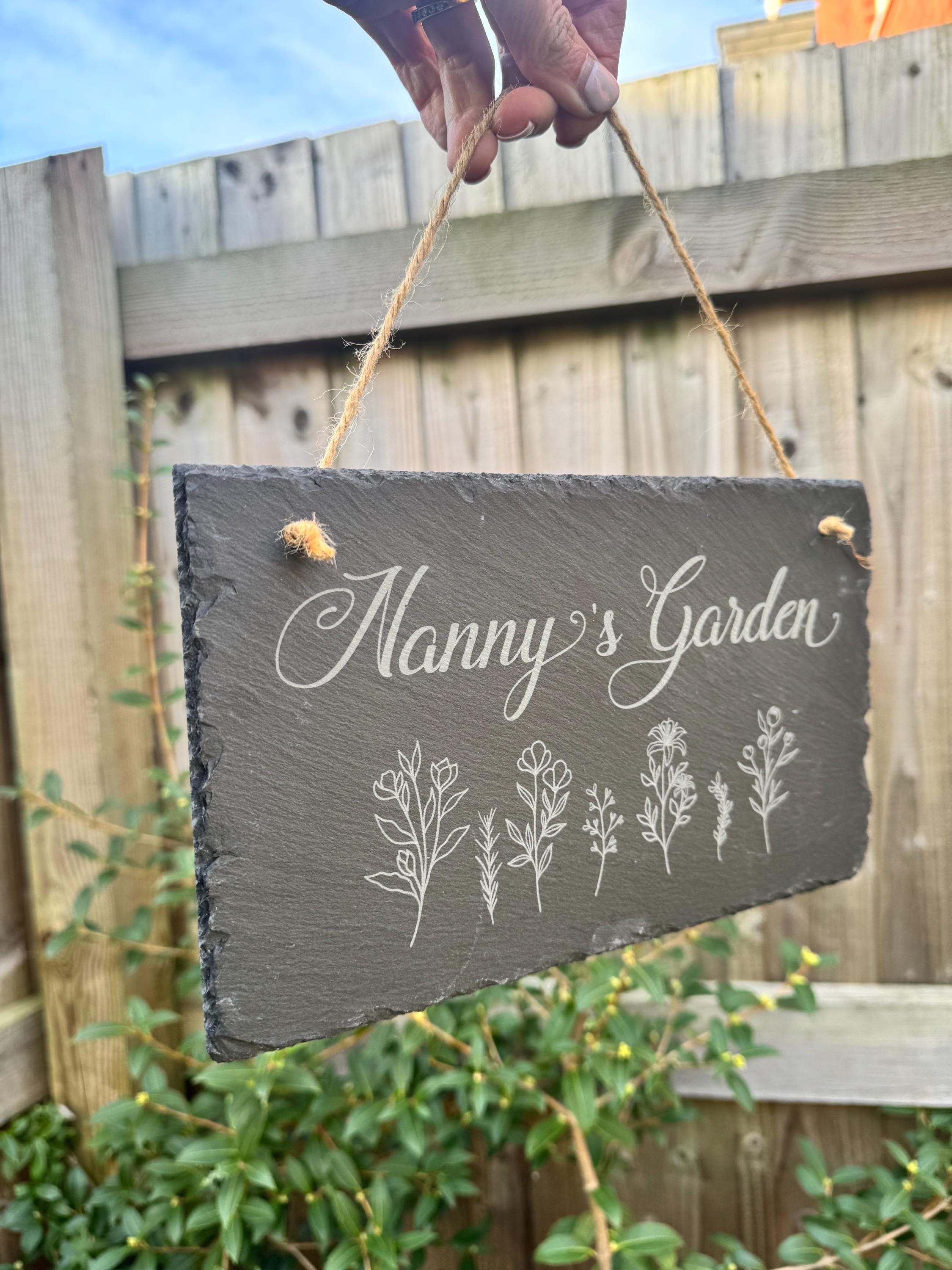 Nanny’s Garden Slate Mother’s Day Gift Wildflower Garden Ornament