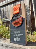 Engraved Oak Chester Half Marathon 2025 Trophy Medal Stand