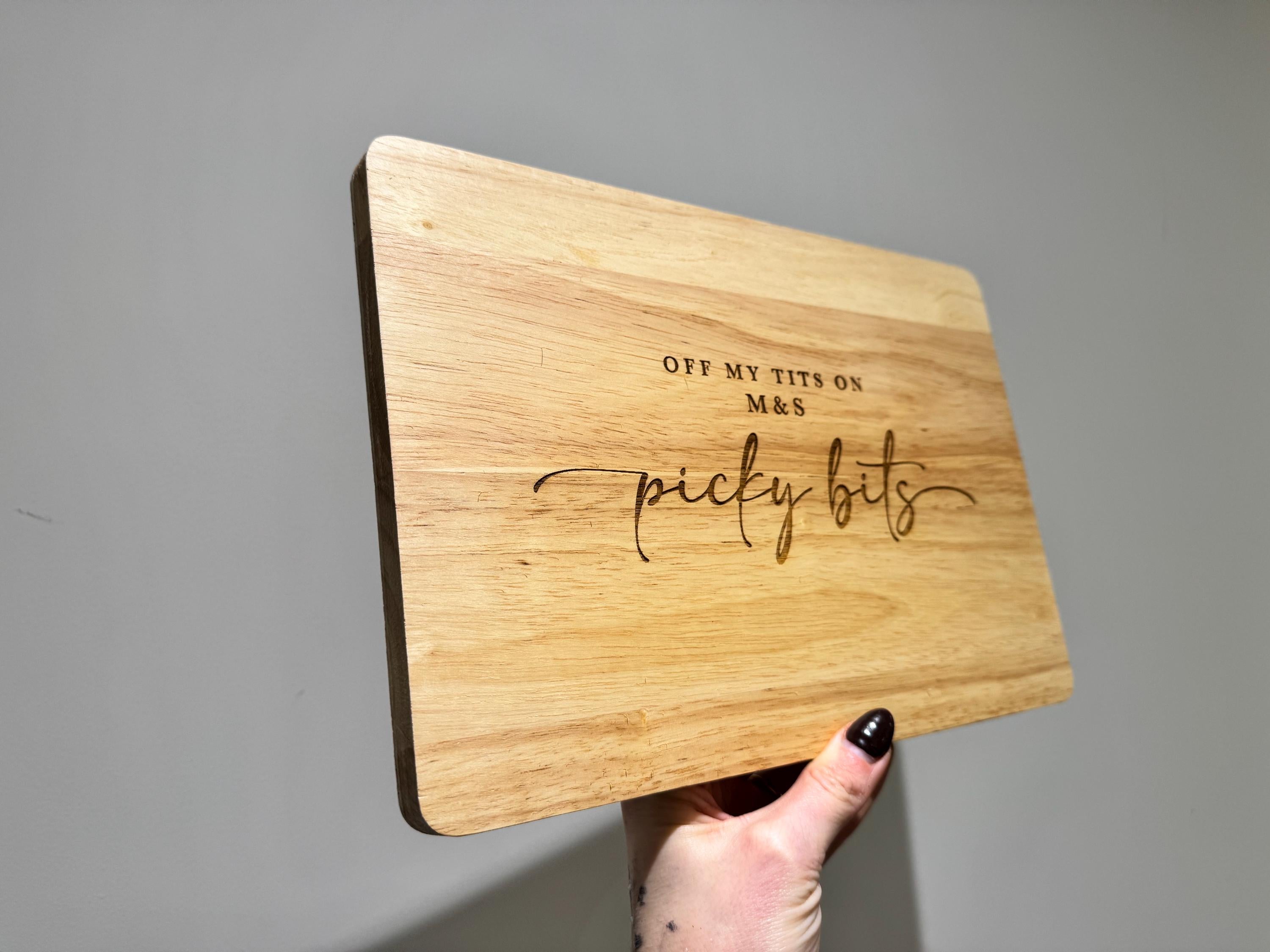 M&S Off My Tits On Picky Bits Charcuterie Board | Chopping Board | Serving | Engraved Wood