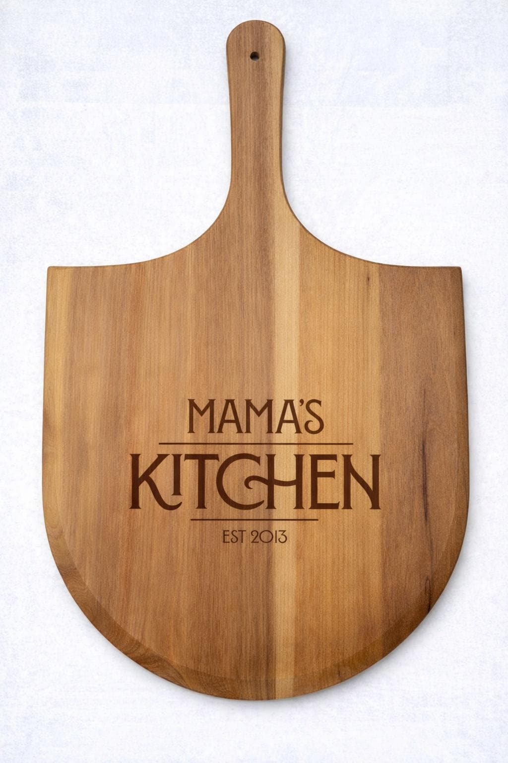 Personalised Acacia Wood Pizza Paddle Peel, Engraved Pizzeria Serving Board