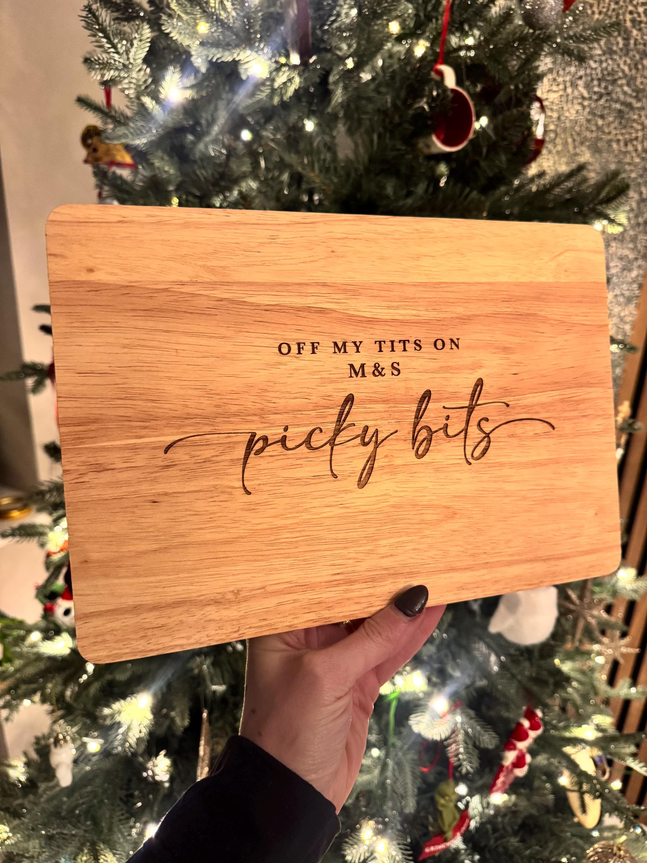 M&S Off My Tits On Picky Bits Charcuterie Board | Chopping Board | Serving | Engraved Wood