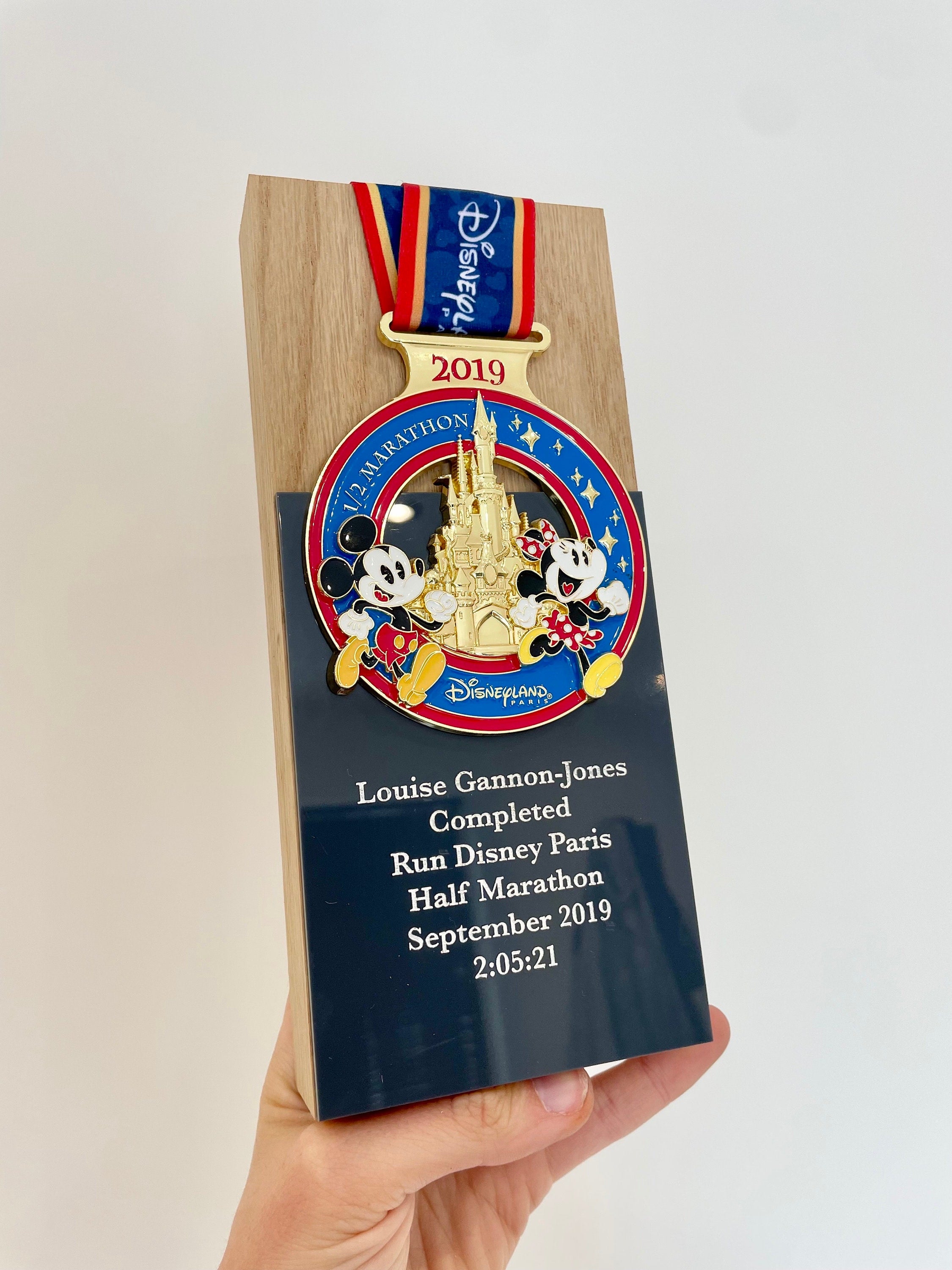 Personalised Oak Medal Display, Engraved Trophy Holder