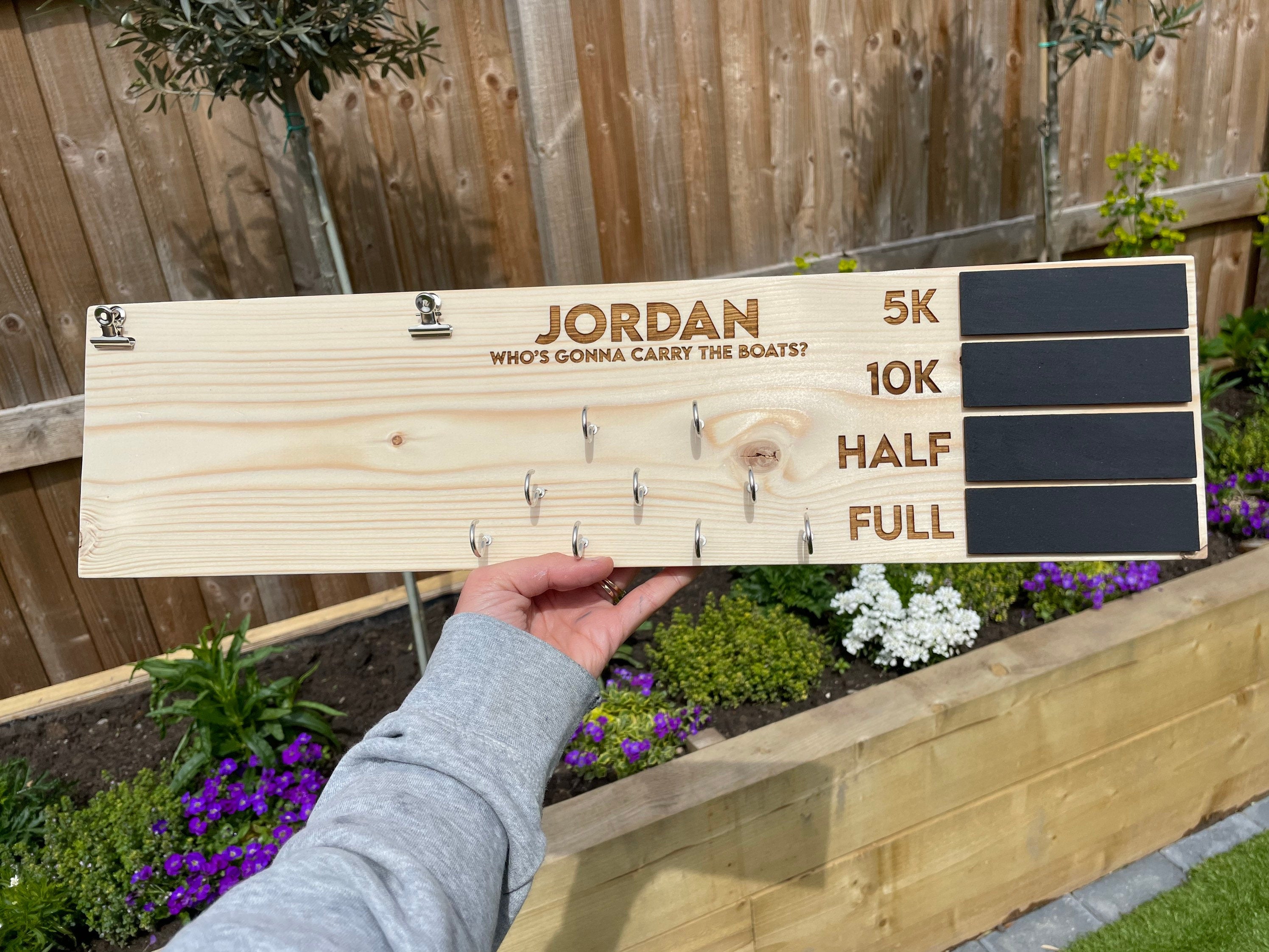 Medal Hanger for PB’s Chalk Board Bib Hanger Running Marathon Gift Ultra Marathon London Manchester