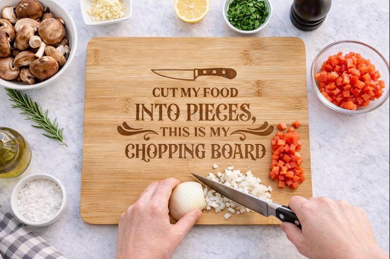 Cut My Food Into Pieces | Charcuterie Board | Chopping Board | Serving | Engraved Wood | Last Resort - Papa Roach