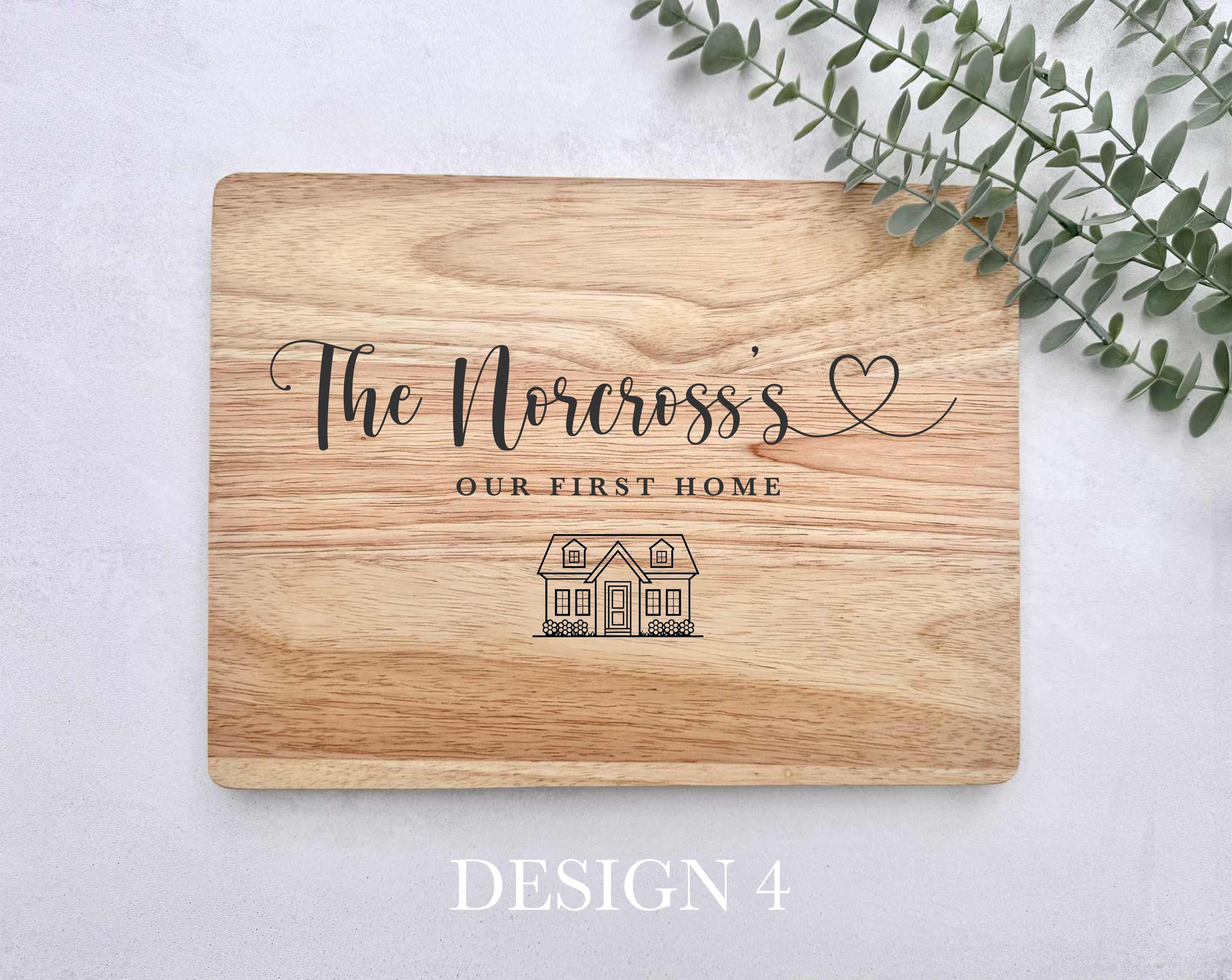 Personalized Engraved Wood Chopping Board, Rustic Charcuterie Serving Board