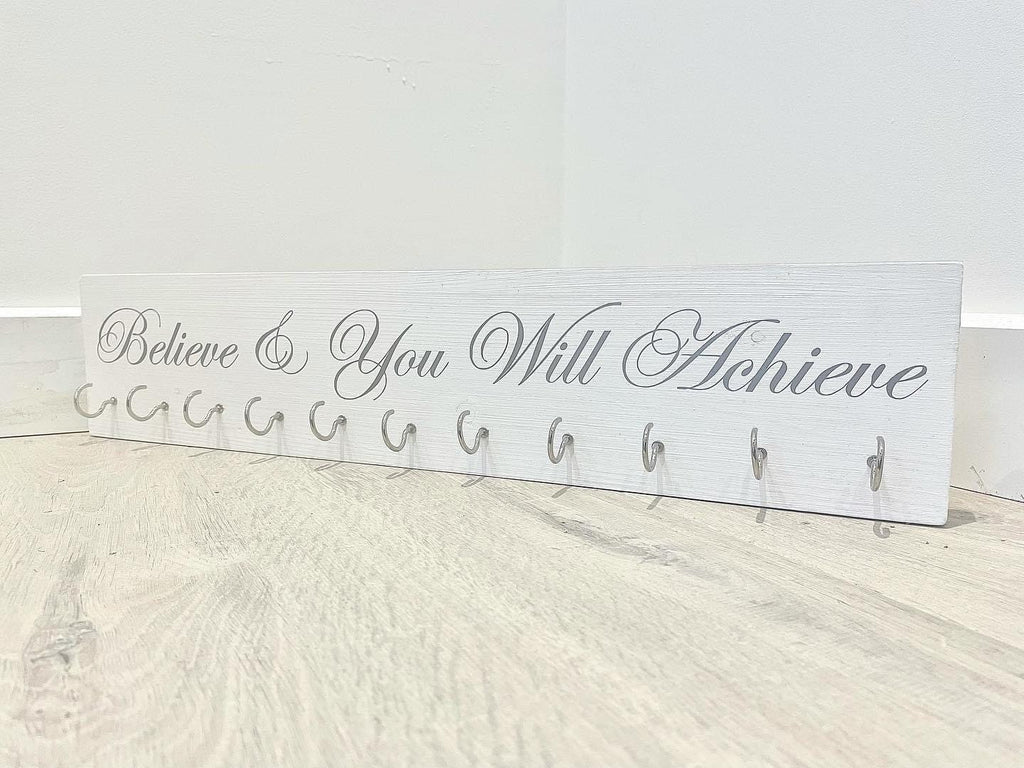 Believe & You Will Achieve Medal Hanger, Wall Mounted Display