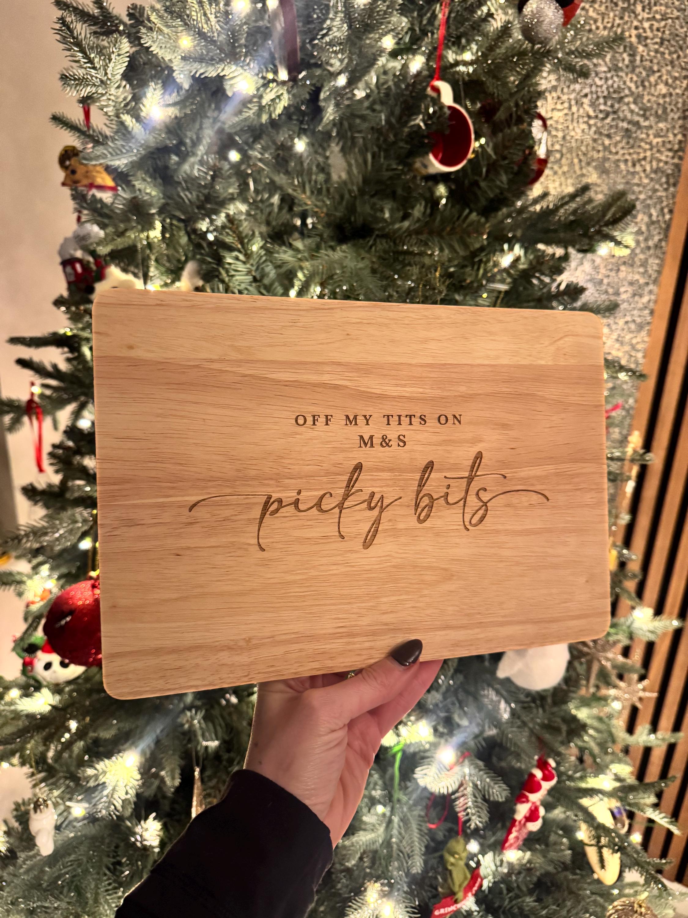 M&S Off My Tits On Picky Bits Charcuterie Board | Chopping Board | Serving | Engraved Wood