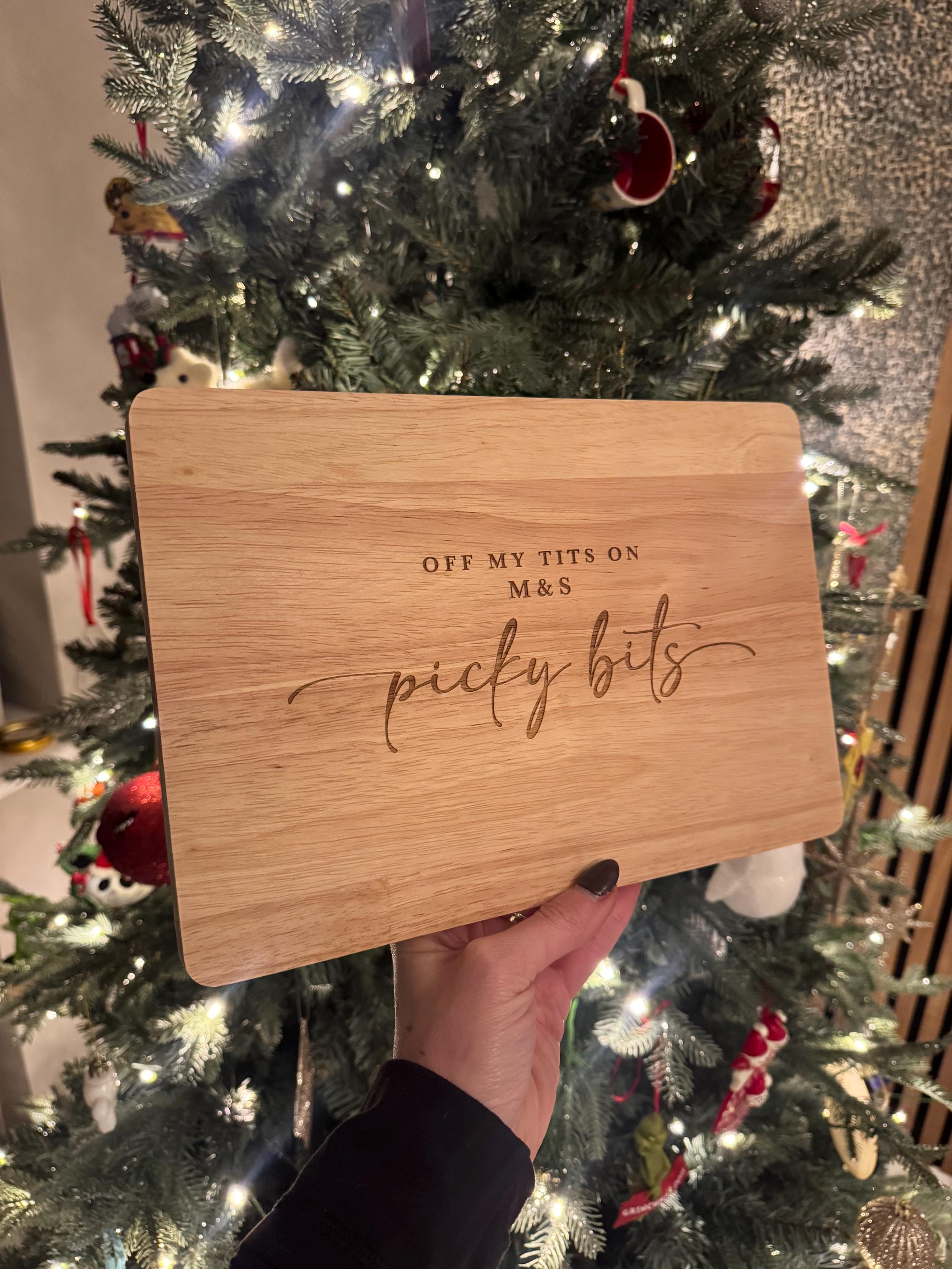 M&S Off My Tits On Picky Bits Charcuterie Board | Chopping Board | Serving | Engraved Wood