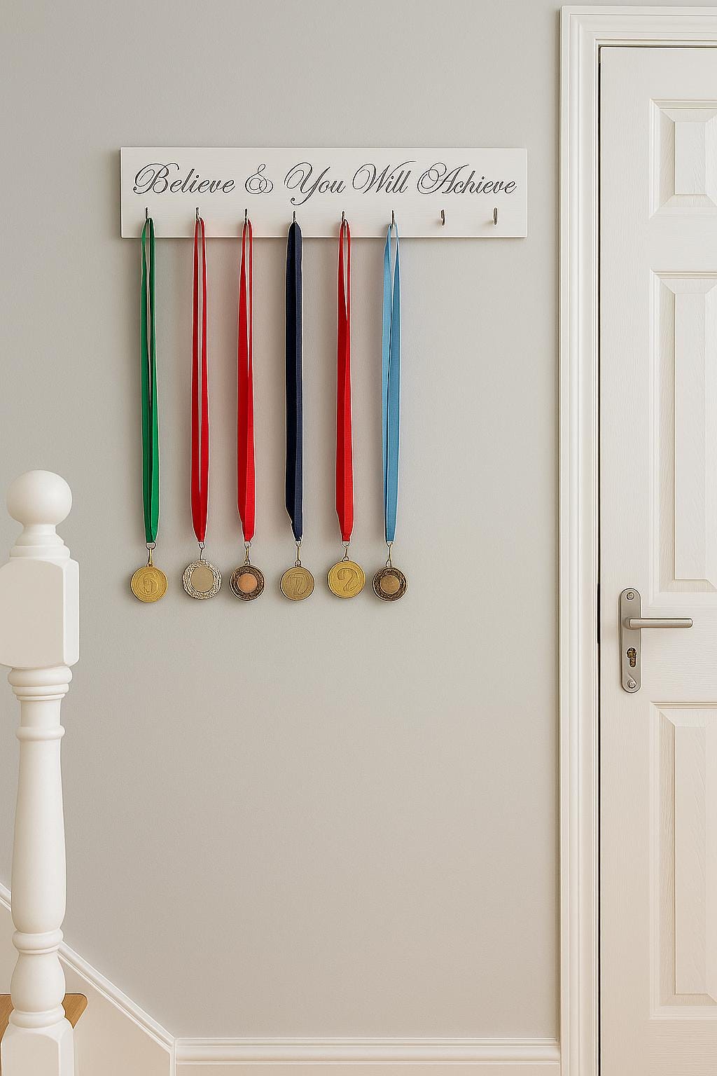 Believe & You Will Achieve Medal Hanger, Wall Mounted Display