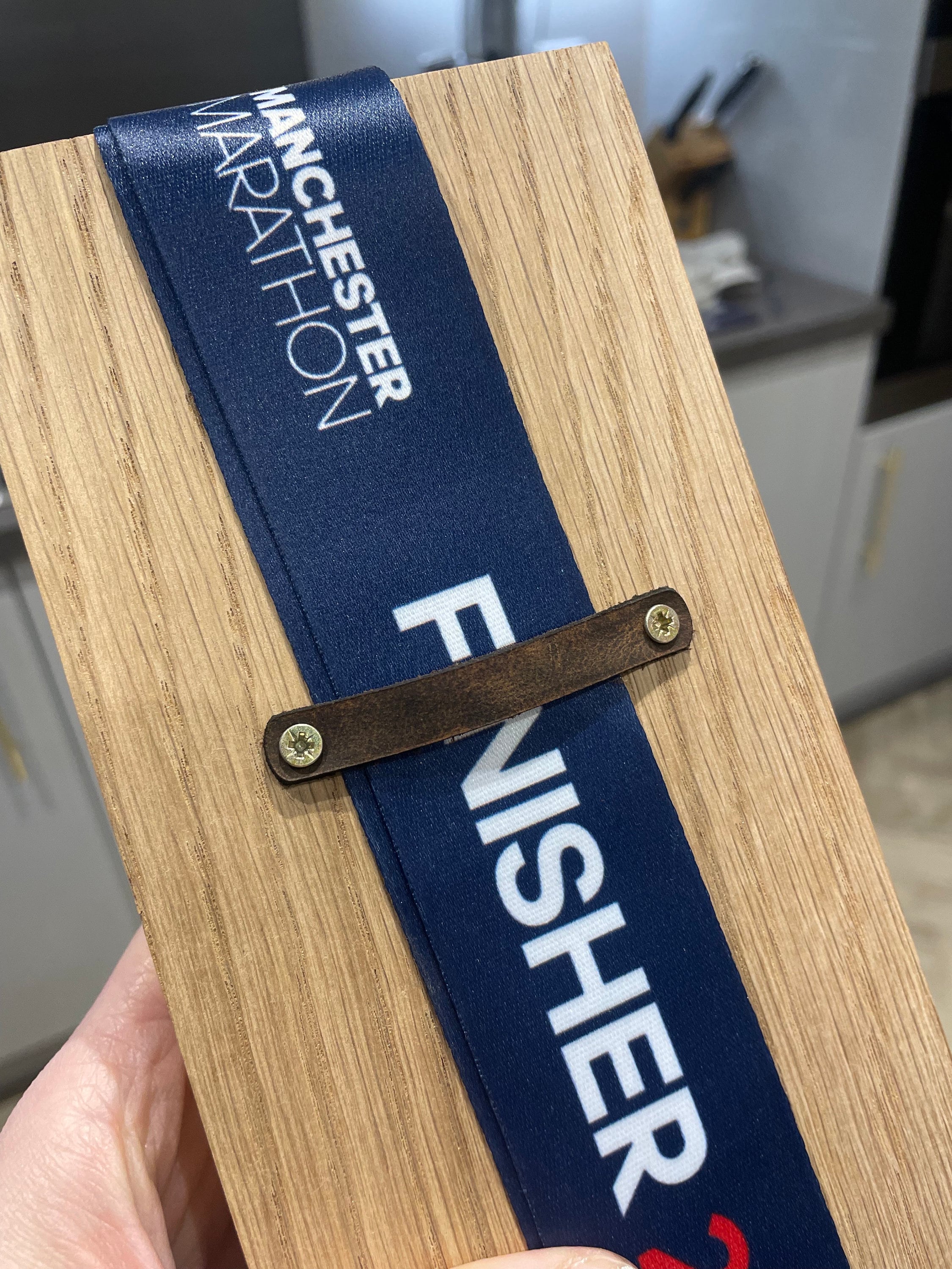 Personalised Manchester Marathon 2025 Solid Oak Trophy Medal