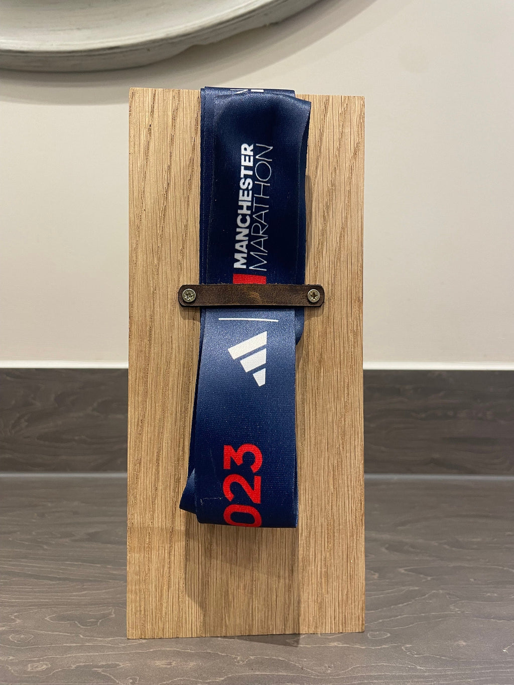 Engraved Oak Chester Half Marathon 2025 Trophy Medal Stand