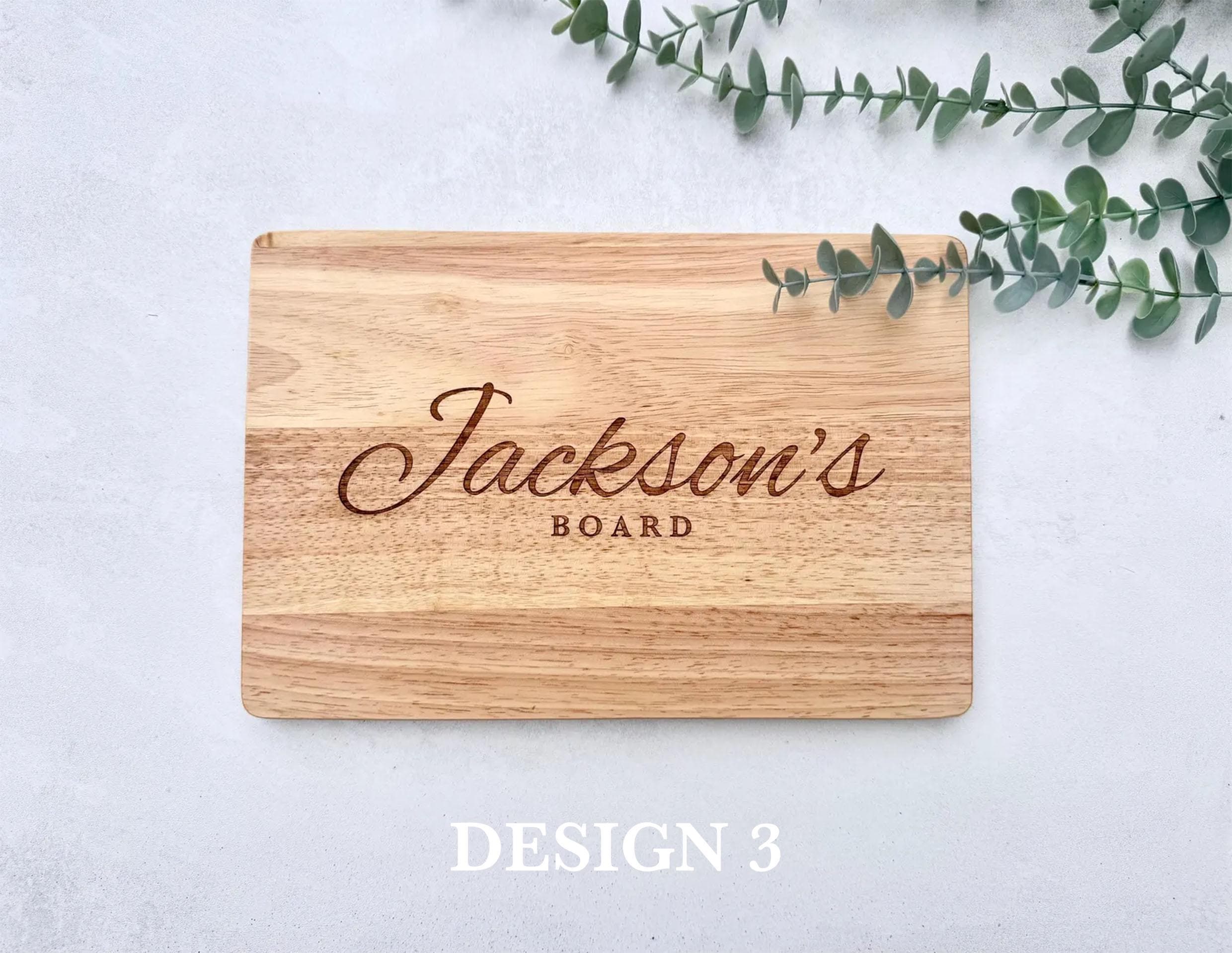 Personalized Engraved Wood Chopping Board, Rustic Charcuterie Serving Board
