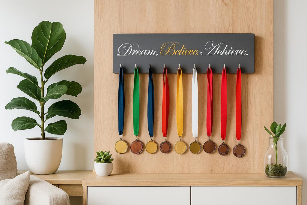Dream Believe Achieve Medal Hanger | 22" Display Rack