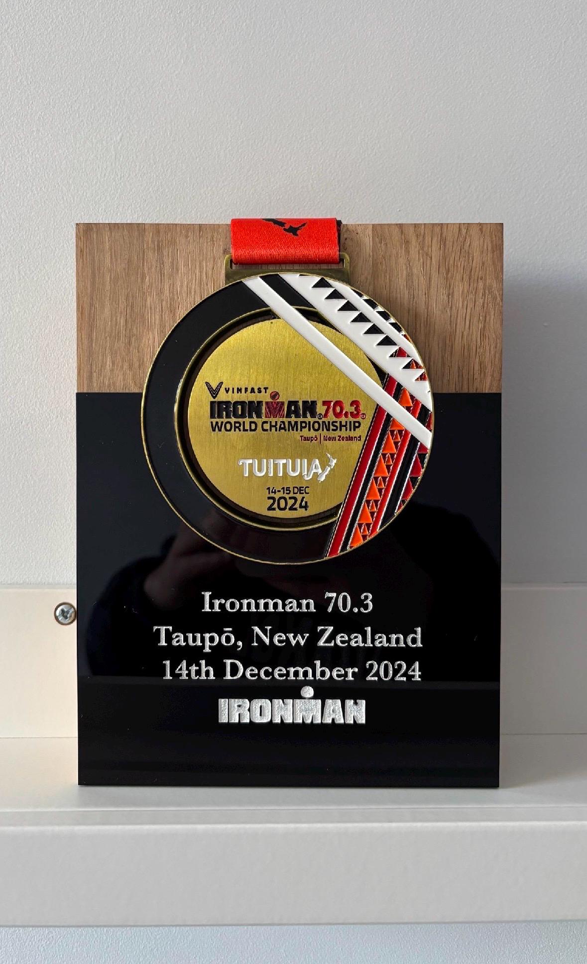Personalized Ultra Marathon Medal Display, Engraved Solid Oak Trophy