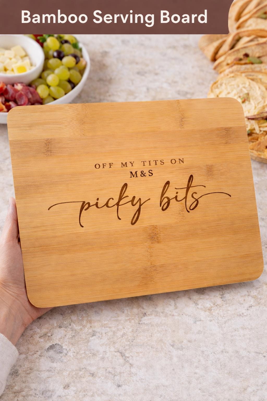 M&S Off My Tits On Picky Bits Charcuterie Board | Chopping Board | Serving | Engraved Wood